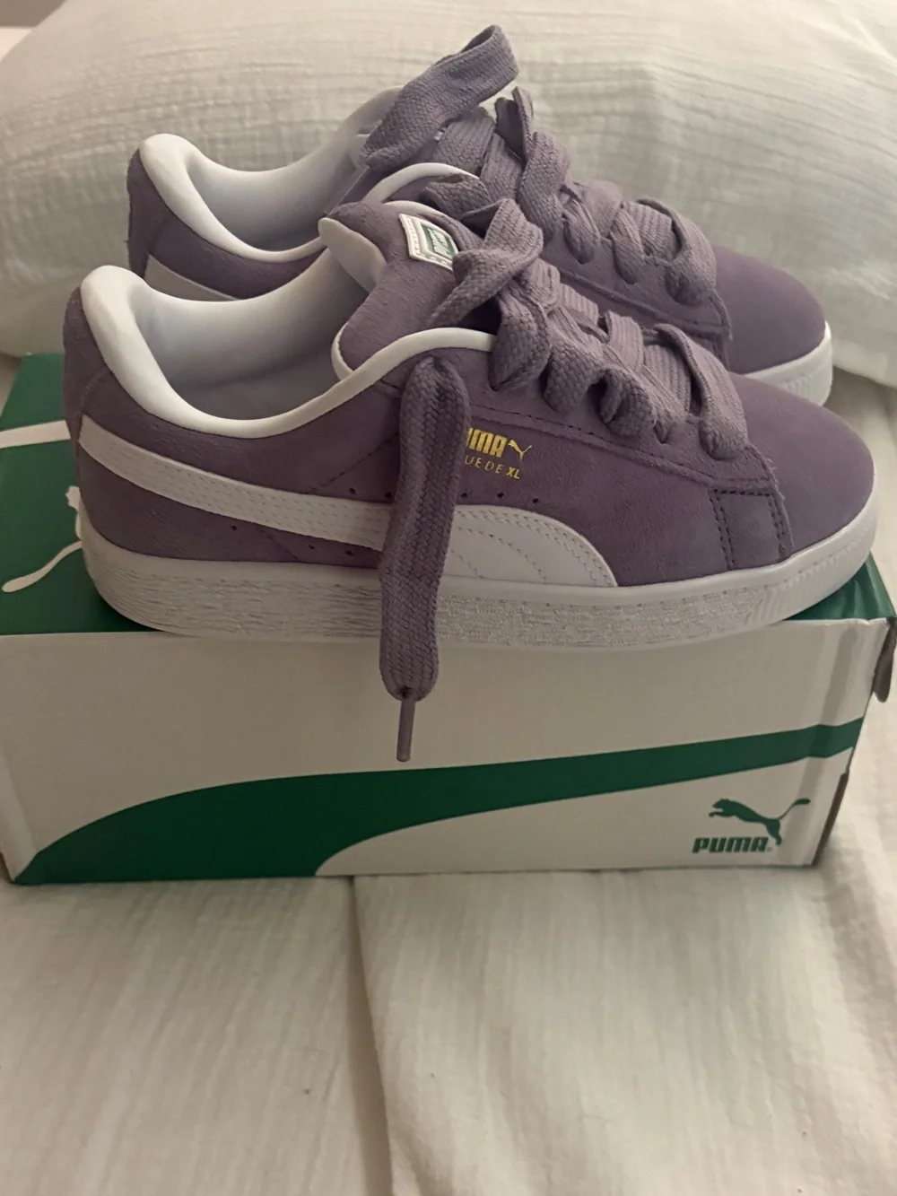 Puma Kids' Lilac Suede Low-Top Sneakers